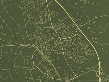 Carte de Boxtel en or vert sur Map Art Studio