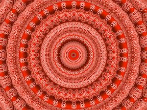 Retro Rot (Mandala im Retro-Stil)