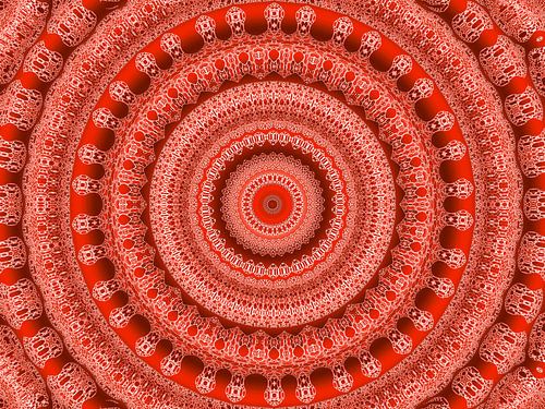 Retro Rood (Mandala in Retro stijl)