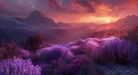Lavender glow at sunrise