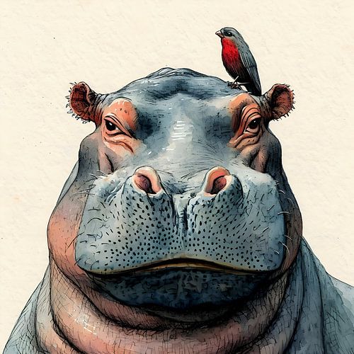 Portrait d'hippopotame