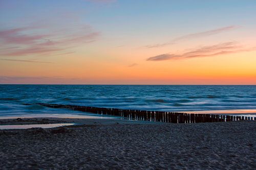 Setting sun on the Zeeuwe coast