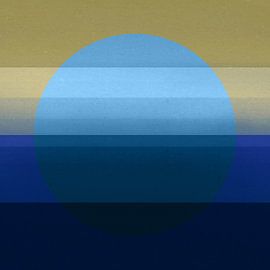 Neon art. Colorful minimalist geometric abstract in blue, brown and beige. by Dina Dankers