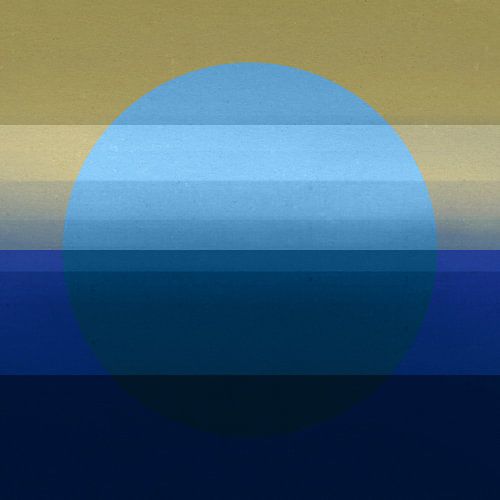 Neon kunst. Kleurrijk minimalistisch geometrisch abstract in blauw, bruin en beige.