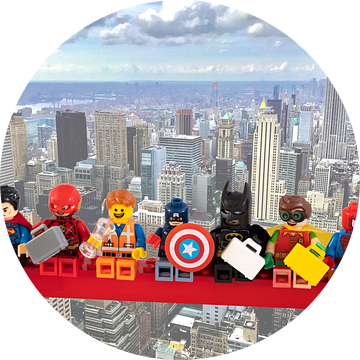 Lunch atop a skyscraper Lego edition - Super Heroes - Men - New York van Marco van den Arend