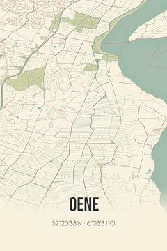 Vintage landkaart van Oene (Gelderland) van MijnStadsPoster