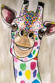Giraffe Abstrakte Aquarelle in verschiedenen Farben von Art By Dominic