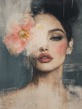 Modern en abstract portret van Carla Van Iersel