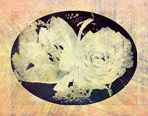 Grunge Roses on ripped wall 