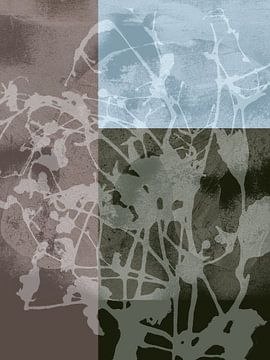 Abstracte botanische kunst in aardetinten