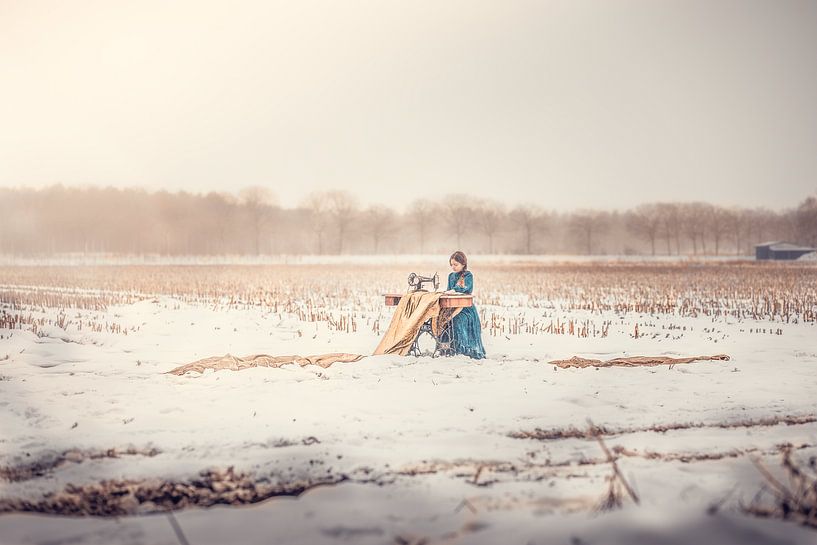 snow landscape with a touch of gold by Elke De Proost