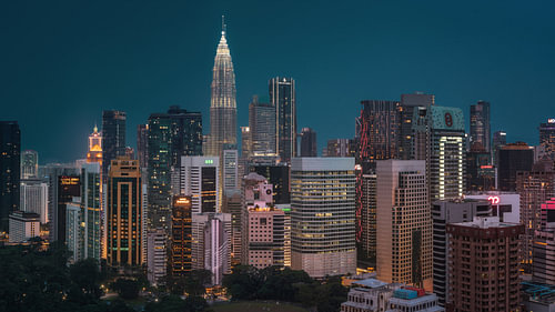 The Kuala Lumpur skyline at dusk