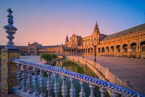 Sonnenuntergang an der Plaza de España, Sevilla