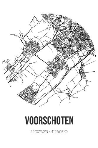 Voorschoten (Zuid-Holland) | Landkaart | Zwart-wit