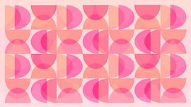 Modern mid-century Bauhaus shapes Meditation in pink by Mad Dog Art