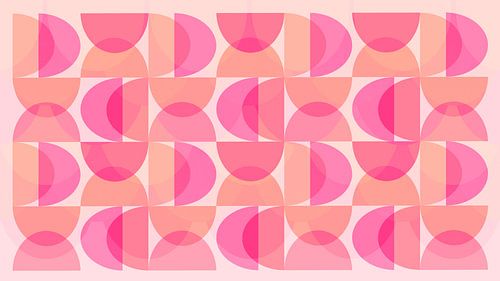 Moderne mid-eeuwse Bauhaus vormen Meditatie in roze