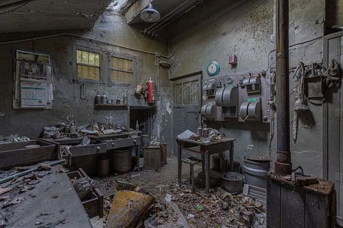 Controlekamer van de verlaten goud en zilver fabriek - Urbex