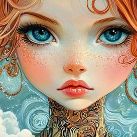 La fille orange sur Peintures accrocheuses