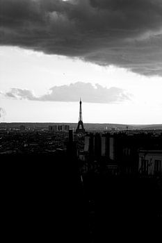 A monochromatic muse: Paris whispering through the shadows.