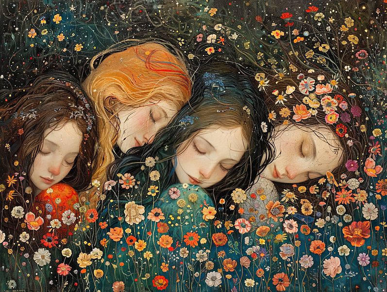 Frauen Blumen und Sterne von Egon Zitter