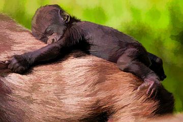 Schattige baby gorilla van Michar Peppenster