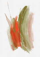 Alleen groen & rood | Penseelstreek abstract