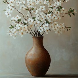 Des fleurs blanches dans une sérénité terre-à-terre sur Bianca ter Riet