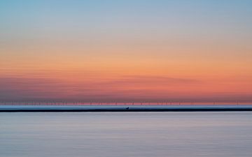 Sunset on the beach at Katwijk by Frank Smit Fotografie
