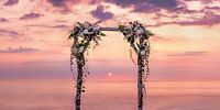 Flower arch on the beach at the Baltic Sea with beautiful flower arch on birch trunks from a beach w by Voss Fine Art Fotografie thumbnail