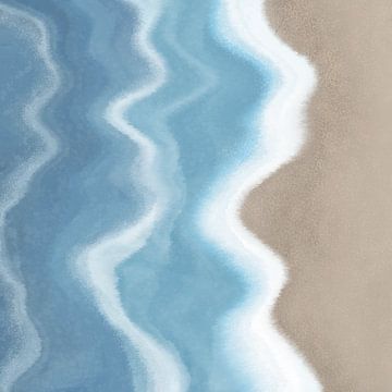 Een dag op het strand - abstract schilderij