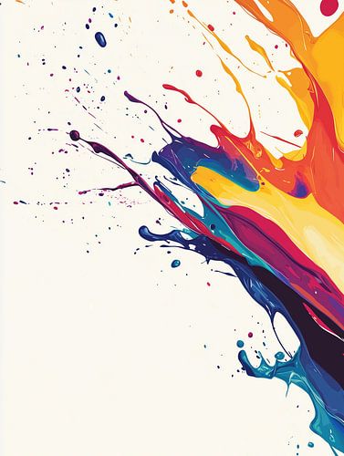 Levendige stromen van kleur op wit