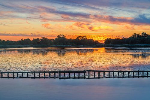 Zonsondergang nabij Woudbloem, Groningen