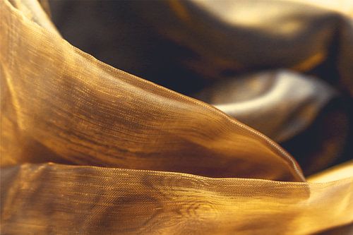 Golden-brown transparency - folds and light in fine fabric