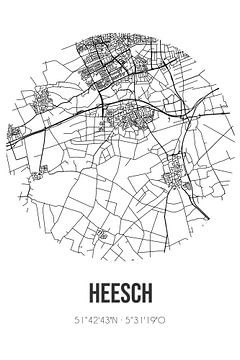Heesch (Noord-Brabant) | Landkaart | Zwart-wit van Rezona