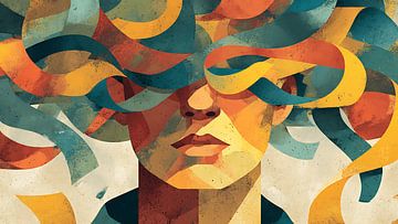 Tisseuse de souvenirs avec rubans de film fluides sur Aden Pink Studio