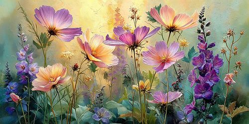 Zomerse Bloementuin in Pastel no.1