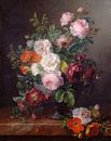 Vase de roses, Cornelis van Spaendonck par Des maîtres magistraux Aperçu