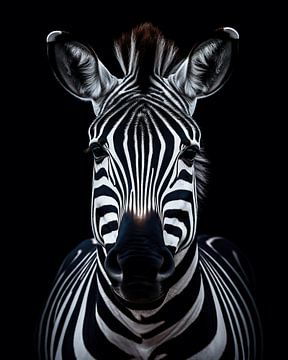 Zebra in portret van fernlichtsicht
