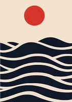 Bauhaus Waves Moon Abstract