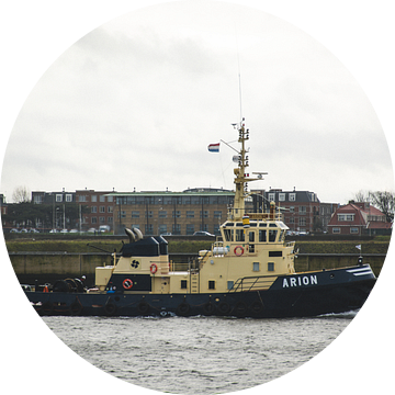 Sleepboot Arion net uit de Noorder sluis IJmuiden van scheepskijkerhavenfotografie