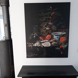 Customer photo: Still life with fruit, oysters and porcelain, Abraham Mignon, on canvas