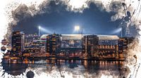 Feyenoord ART Rotterdam Stadion "De Kuip" Luchtfoto van MS Fotografie | Marc van der Stelt thumbnail