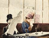 Scène in een café - Rodolfo Amoedo, 1890-1930 van Atelier Liesjes thumbnail