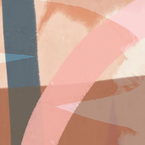 Moderne vormen en lijnen abstracte kunst in pastelkleuren nr. 9_1 van Dina Dankers