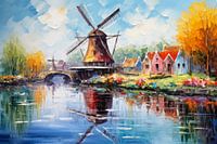 Windmühle am Fluss