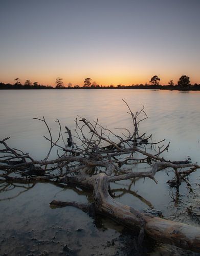 Sonnenuntergang Grenzspule in der Nähe von Waters Provinz Drenthe/Friesland