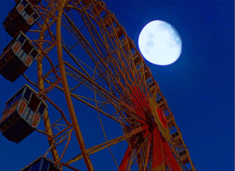 Riesenrad und Mond von Peter Norden