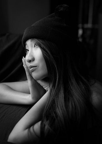 Portrait of Minh-Ly in B&W