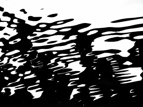 Liquid Shadows | Abstract Black and White Water Reflection