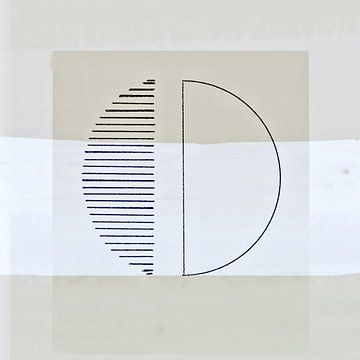Abstracte Geometrische Retro Vormen Neutraal van Jacob von Sternberg Art
